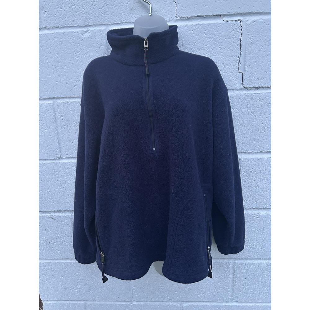 Vtg 90s EMS Polartec Fleece Jacket Women's XL USA Made Blue 1/2 Zip Pullover